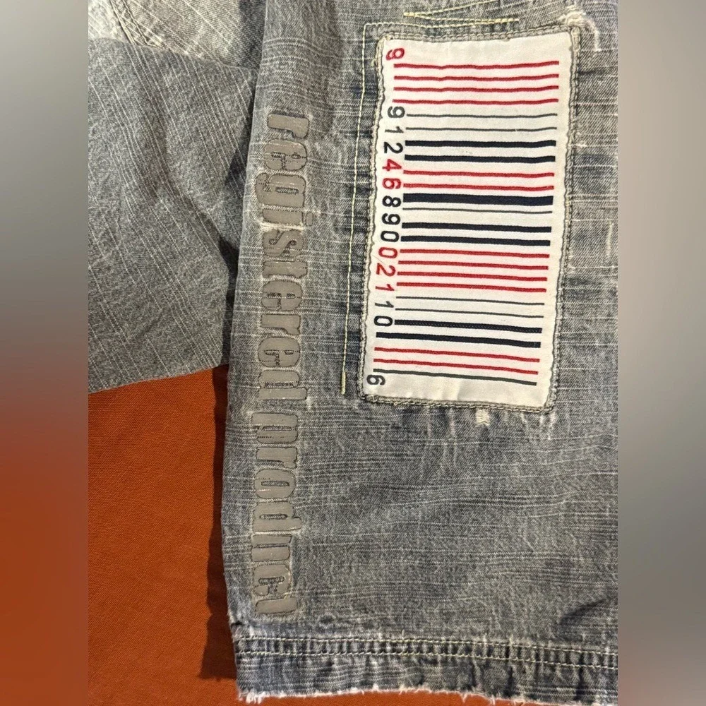 Vintage Paco Jeans Y2K Baggy Denim Jorts Embroidered Streetwear 32 Waist